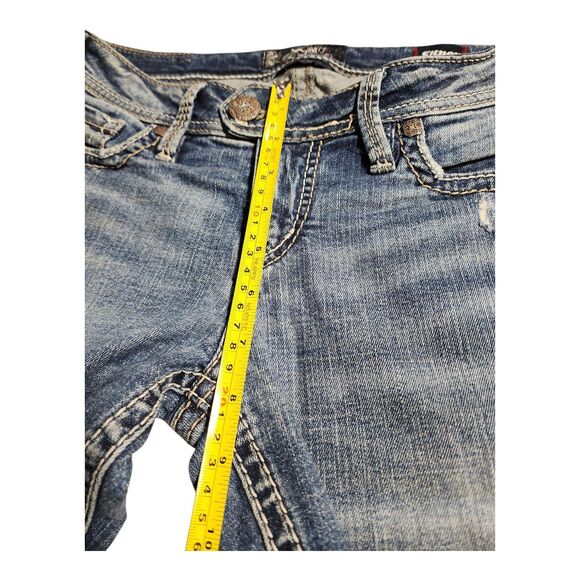 Silver Jeans Low Rise Women's Sz 27 Blue Bootcut Cowgirl Rodeo Denim Y2K Style - Picture 7 of 12